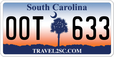 SC license plate OOT633