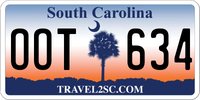 SC license plate OOT634