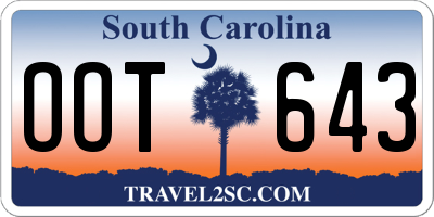 SC license plate OOT643