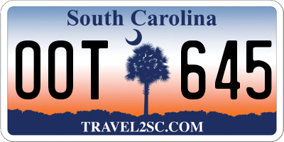 SC license plate OOT645