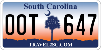 SC license plate OOT647