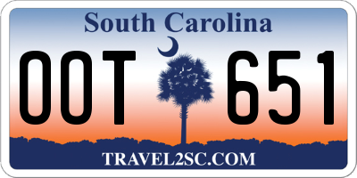 SC license plate OOT651