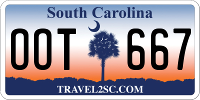 SC license plate OOT667