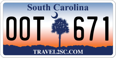 SC license plate OOT671
