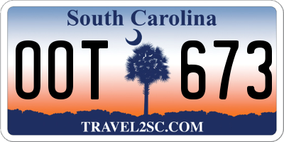 SC license plate OOT673
