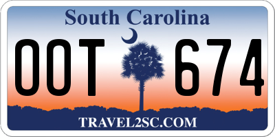 SC license plate OOT674