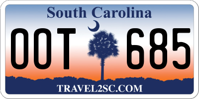 SC license plate OOT685