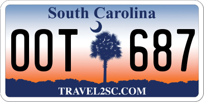 SC license plate OOT687