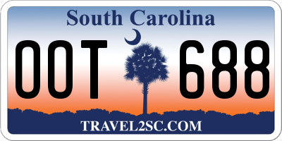 SC license plate OOT688