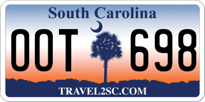 SC license plate OOT698