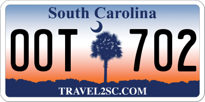 SC license plate OOT702