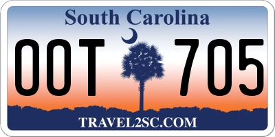 SC license plate OOT705