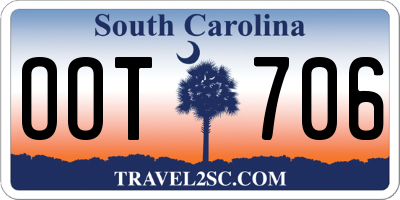 SC license plate OOT706