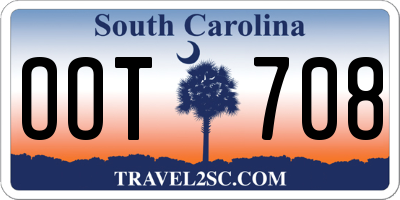 SC license plate OOT708