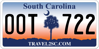 SC license plate OOT722