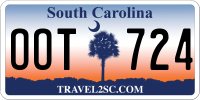 SC license plate OOT724