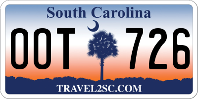 SC license plate OOT726