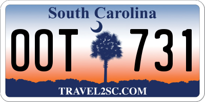 SC license plate OOT731