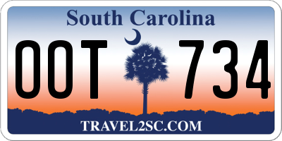SC license plate OOT734