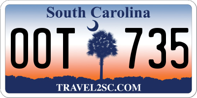 SC license plate OOT735