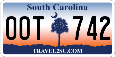 SC license plate OOT742