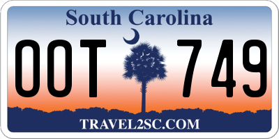 SC license plate OOT749