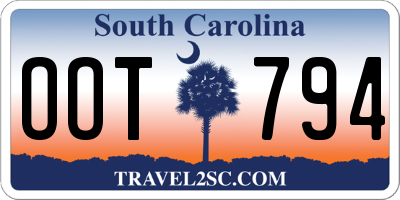 SC license plate OOT794