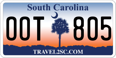 SC license plate OOT805