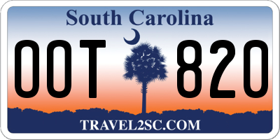 SC license plate OOT820