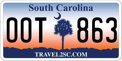 SC license plate OOT863