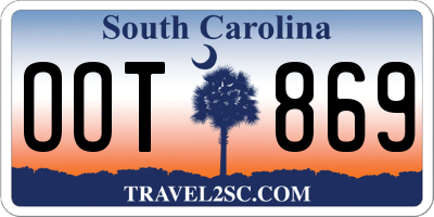 SC license plate OOT869