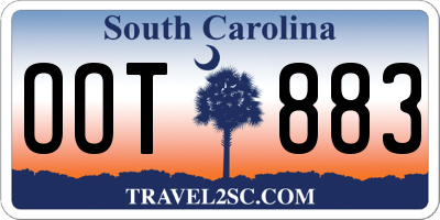 SC license plate OOT883