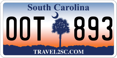 SC license plate OOT893