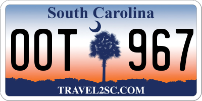 SC license plate OOT967