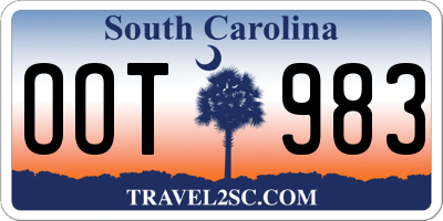 SC license plate OOT983