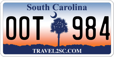 SC license plate OOT984