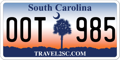 SC license plate OOT985