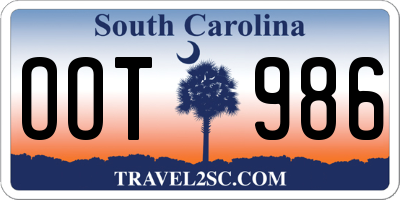 SC license plate OOT986