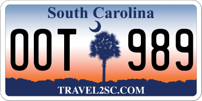 SC license plate OOT989