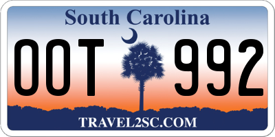 SC license plate OOT992