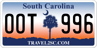 SC license plate OOT996
