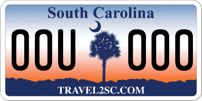 SC license plate OOU000