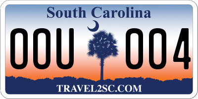 SC license plate OOU004