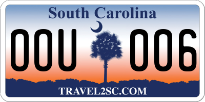 SC license plate OOU006