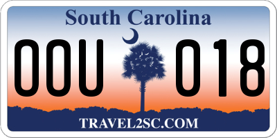 SC license plate OOU018