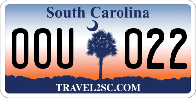 SC license plate OOU022