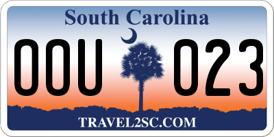SC license plate OOU023