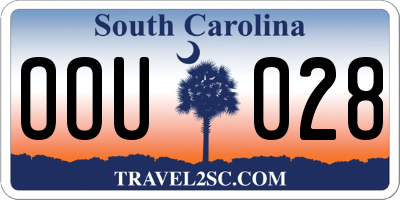 SC license plate OOU028