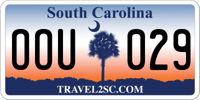 SC license plate OOU029