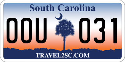 SC license plate OOU031